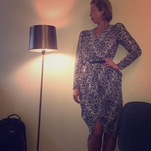 Mosaique Long Sleeve, Zebra Print dress.